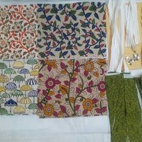 Fabrics cut for making bag